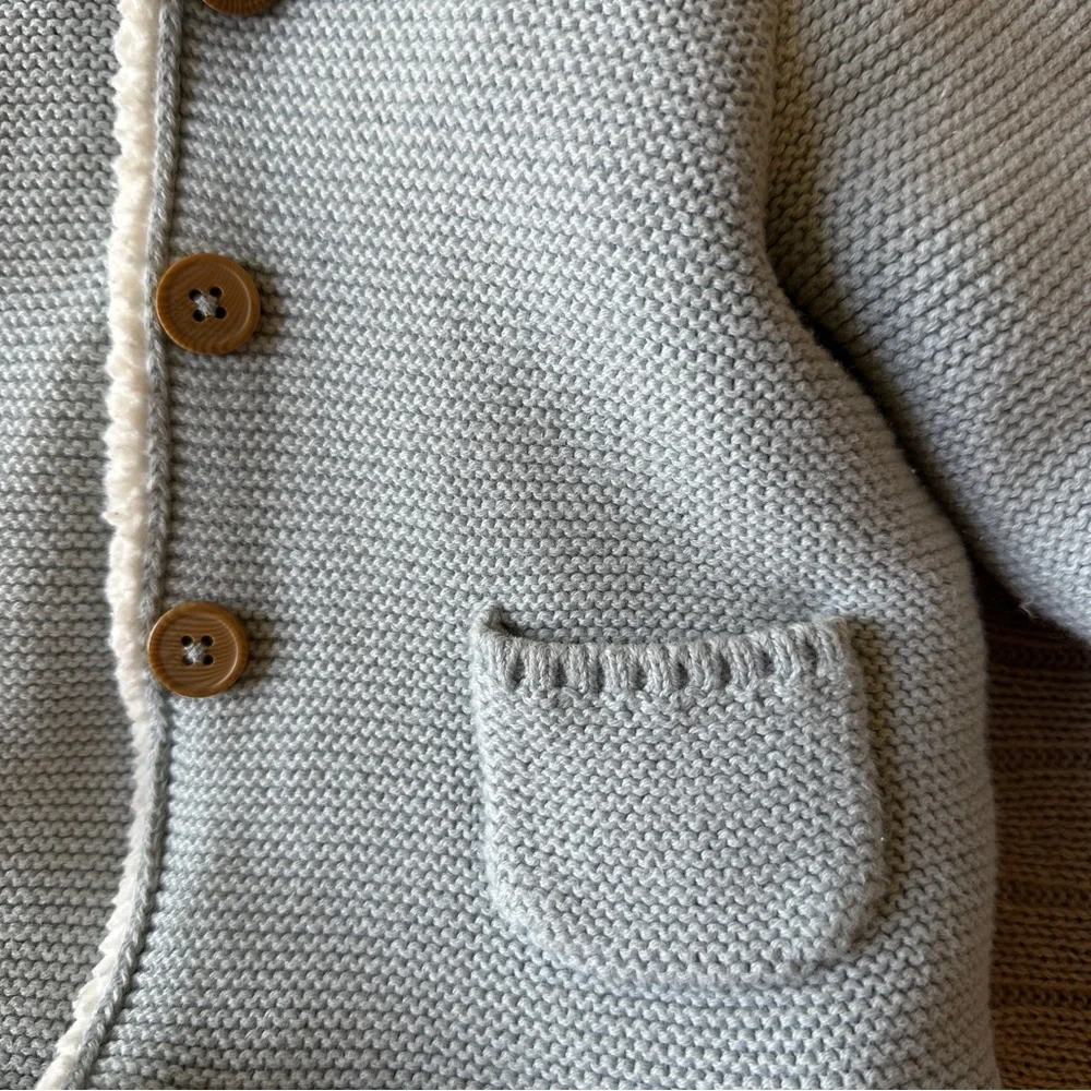 EUC Carter’s Unisex Baby Bear Sherpa Hoodie, Light Blue, 18 Months
